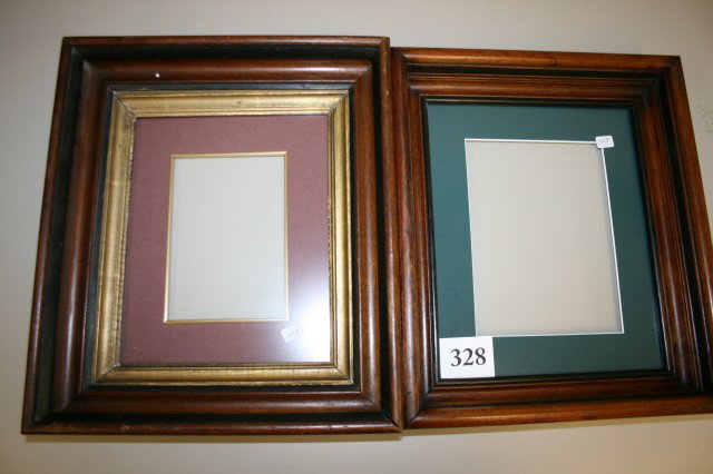 2 Walnut Picture Frames: 2 Walnut Picture Frames – 12" x 14" and 12 1/4" x 14 1/4" net matting