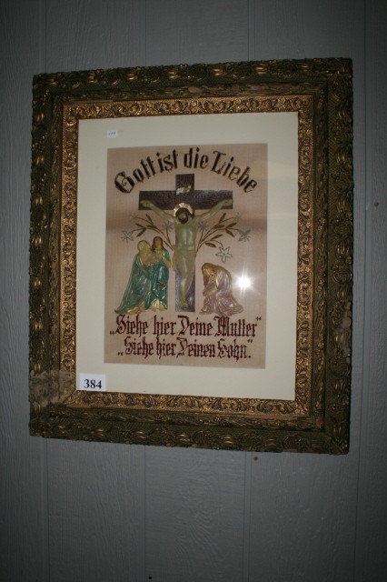 Plaster of Paris Frame: 23" x 27" Plaster of Paris Frame with Religious Picture