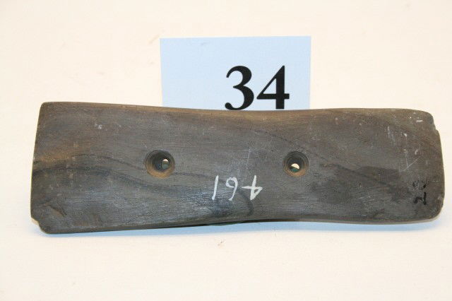 Constricted Center Gorget: 5 1/8" x 1 ¾" Constricted Center Gorget – Ex. Gilbert Dilley Coll. – Erie Co. Ohio – (2) C.O.A.'s Berner – Davis