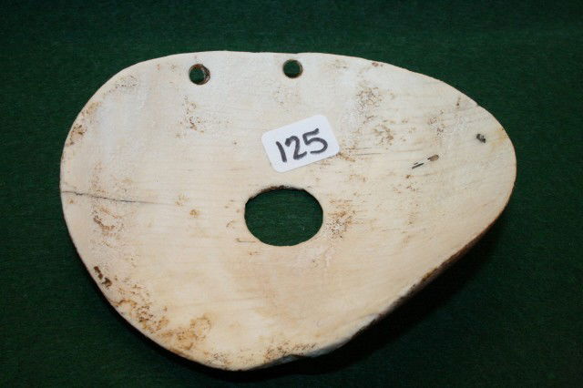 Shell Gorget: 3 ½" x 4 ½" Shell Gorget – Hiawasse Isle Tenn. – Jackson C.O.A. – Calvin Howard C.O.A.