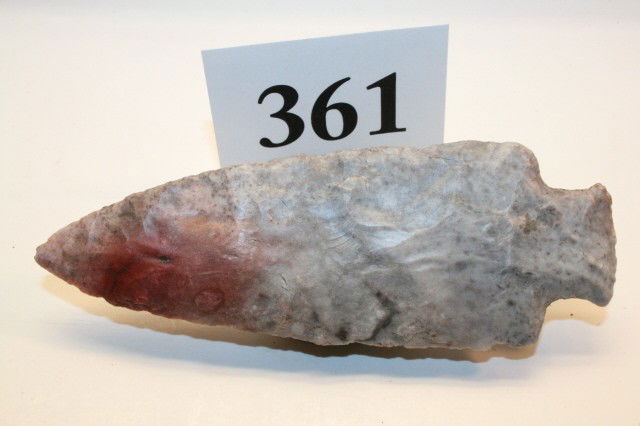 Hopewell Point: 4 ½" x 1 5/8" Hopewell Point – Cass Co. Mo. – Ex. Dr. Ball Coll. – heat treated, Coshocton Flint, Berner C.O.A.