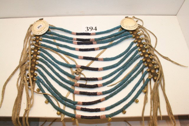 Crow Beaded Necklace Bone Discs: 12 x 12 Crow Beaded Necklace Bone Discs – Brass Beads Decoration – very nice