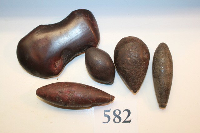 Bag of 5 Hematite Artifacts: Bag of 5 Nice Hematite Artifacts – one C.O.A.