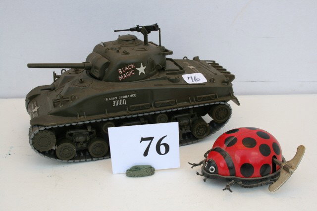 Wind-Up Beetle Lady Bug: Wind-Up Beetle Lady Bug Tin & Model Tank – 7"