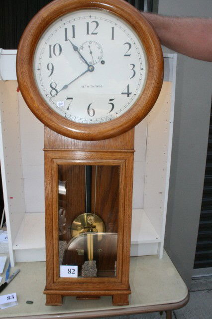 Seth Thomas #2 Regulator: Seth Thomas #2 Regulator – replica – Oak Cabinet – 12" dia. dial x 36" tall