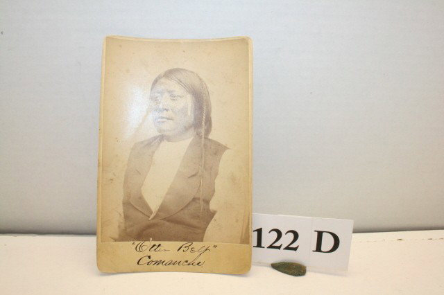 Studio Card Taken at Fort Sill: 4 ¼" x 6 ½" Studio Card Taken at Fort Sill by Famed Photographer W.S. Soule of Otter Belt – Comanche