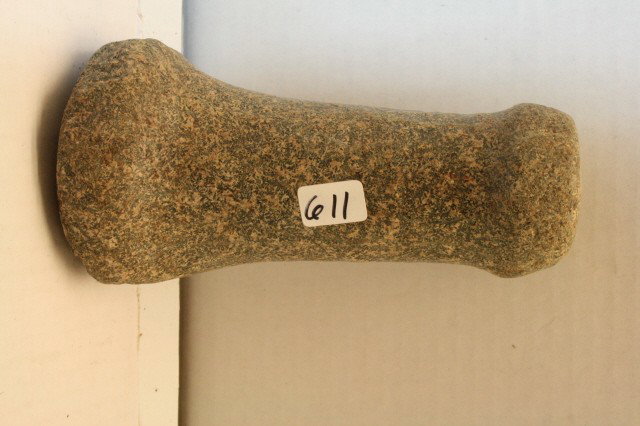 Hardstone Knob Top Pestle: 5 7/8" Hardstone Knob Top Pestle – Seneca Co. Ohio, Ex. Carl Sanford Coll. – Chipped at base