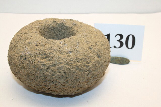 Pre Columbian Mace Head: 3 ½" Pre Columbian Mace Head – 1000-500 BC Costa Rica, Scoria