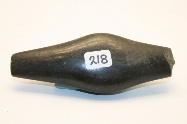 Expanded Center Gorget: 4 7/8" Undrilled Adena Expanded Center Gorget – broken at one end, one hole started on bottom, highly polished