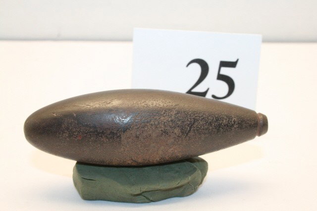 Hematite Grooved Plummet: 3 ¼” Fine Hematite Grooved Plummet – St. Louis Co., Mo.