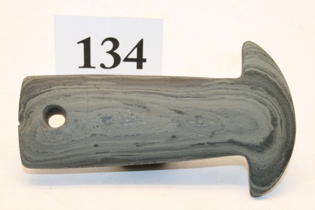 Banded Slate Anchor Pendant: 4 ¼” Banded Slate Anchor Pendant – Darke Co. Ohio, Jackson C.O.A. from Midwest Institution
