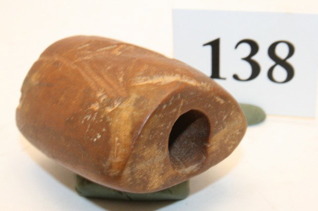 Humpback “D” Bannerstone: 2 ¼” Humpback “D” Bannerstone – Brown Hardstone, Osage Co. Mo. – Jackson C.O.A. – Midwest Institution