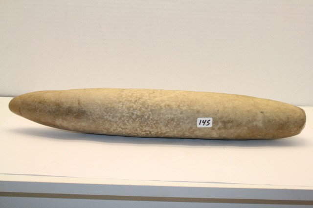 Quartz Roller Pestle: 15 ½” Quartz Roller Pestle – Gouge (Rare!) found in Carter Co. Kentucky – Nice!