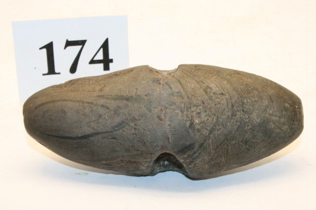 Bannerstone, Banded Slate: 4 ¼” Primary Bannerstone, Banded Slate, Licking Co. Ohio – Midwest Institution