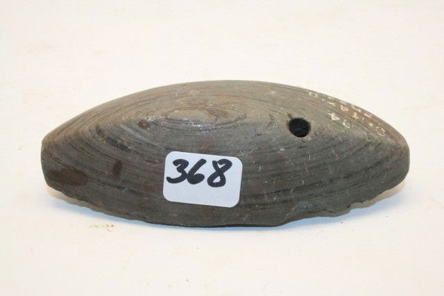 Ridge Banded Slate Gorget: 4” Ridge Banded Slate Gorget – Ontario Canada – Midwest Institution – Jackson C.O.A.