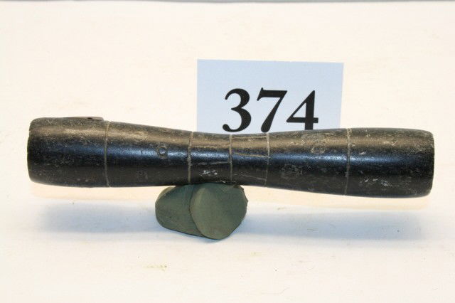 Steatite Engraved Cloud Blower Pipe: 4 ¾” Fine Steatite Engraved Cloud Blower Pipe – pictured Who’s Who #2- Ex. Parker – Melvin Collection