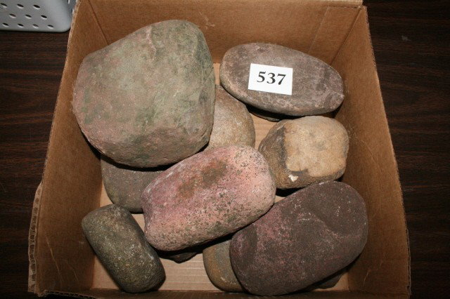 Stone Manos & Pestles: Box Lot of Stone Manos & Pestles