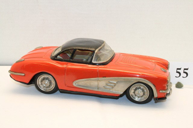 Y” Japanese Tin Corvette: Y” Japanese Tin Corvette 10” – minor dents to roof (EXC)