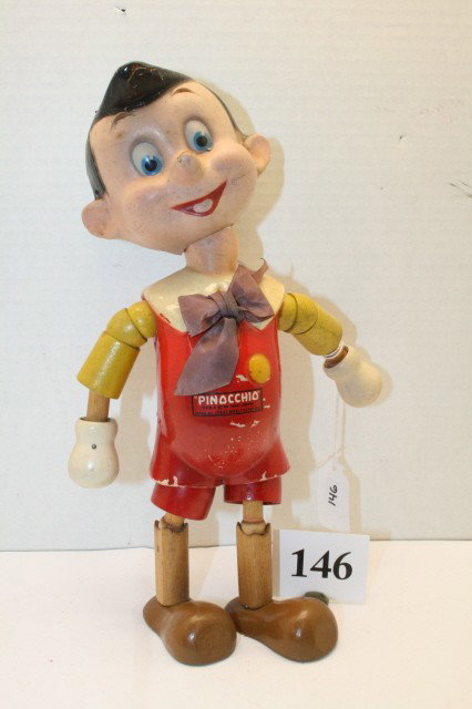 Ideal Composition & Wood Pinocchio Fig.: 10 ½” Ideal Composition & Wood Pinocchio Fig. – minor crazing to head – minor chipping to paint (VG – EXC)