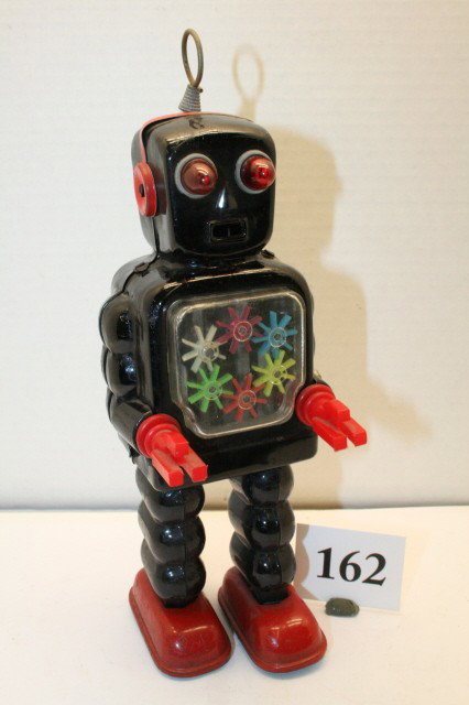 Wind up Walking Gear Robot: Wind up Walking Gear Robot 10” – original – working (EXC)
