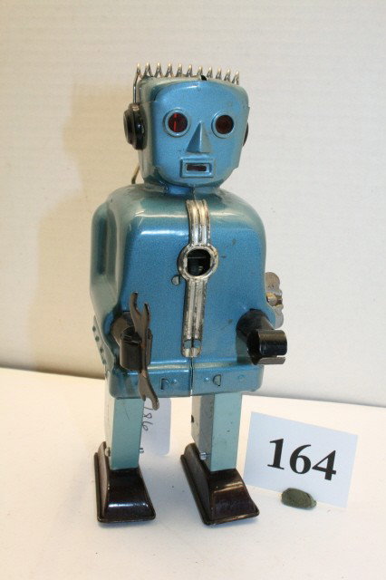 Wind up Blue Zoomer Walking Robot: Wind up Blue Zoomer Walking Robot 9 ½” tall w/Antenna (Pristine)