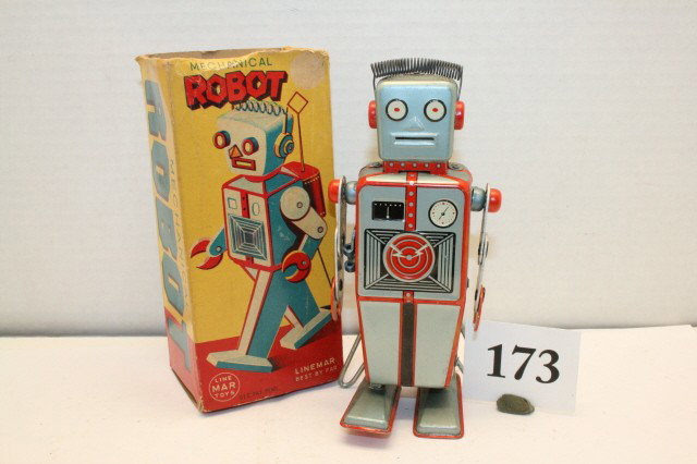 Linemar Mechanical Robot: Linemar Mechanical Robot Mint in original box – box missing top flap