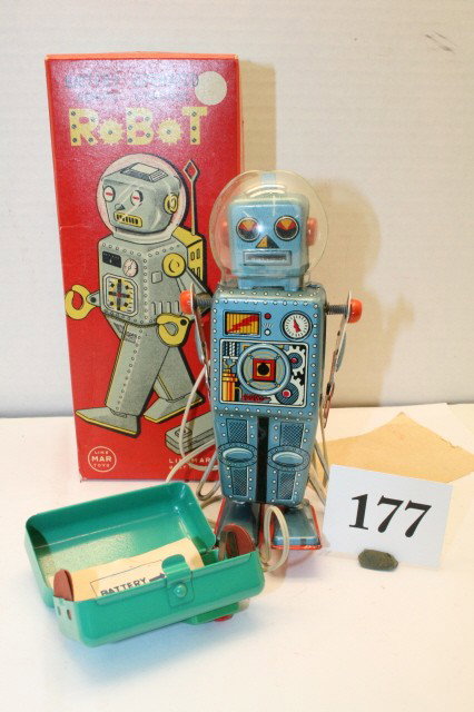 Linemar Remote Control Robot: Linemar Remote Control Robot 6 ½” in original box – working – toy is mint – box is near mint