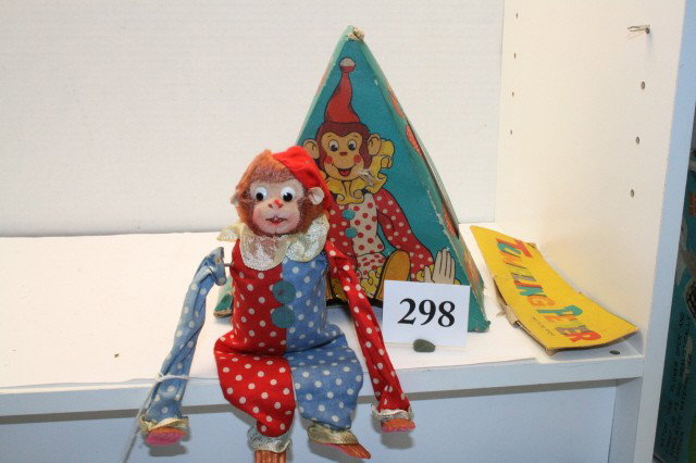 Wind up Tumbling Monkey: Wind up Tumbling Monkey w/original box – box has some tears, mech. not working