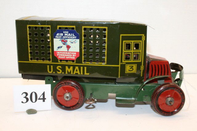 Marx Wind up US Mail Mack Truck: Marx Wind up US Mail Mack Truck 9 ½” – working (Near Mint)