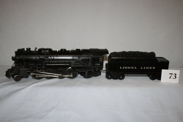 Lionel 736 Engine and Tender: Lionel 736 Engine and Tender - some wear