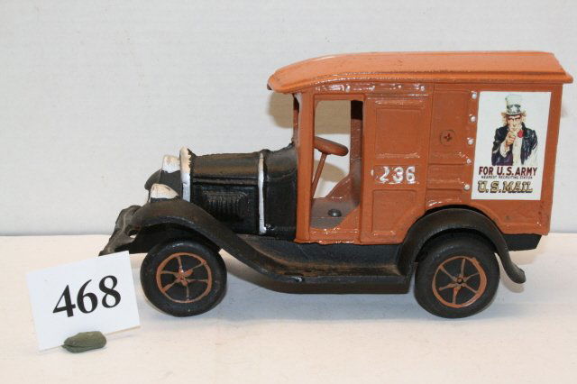 Cast Iron U.S. Mail Truck: Replica Cast Iron U.S. Mail Truck