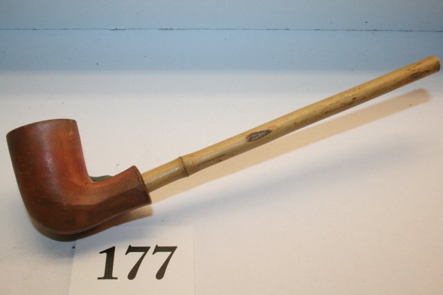 Trade Pipe with Reed Stem: 7 ¾” Clay Trade Pipe with Reed Stem