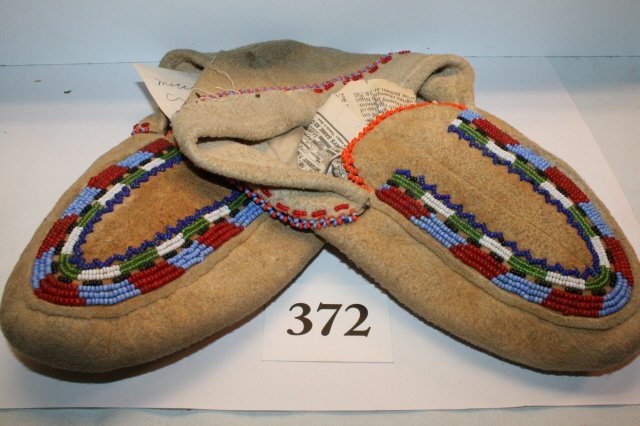 10” Beaded Cree Moccasins – circa 1950-1960’s: 10” Beaded Cree Moccasins – circa 1950-1960’s