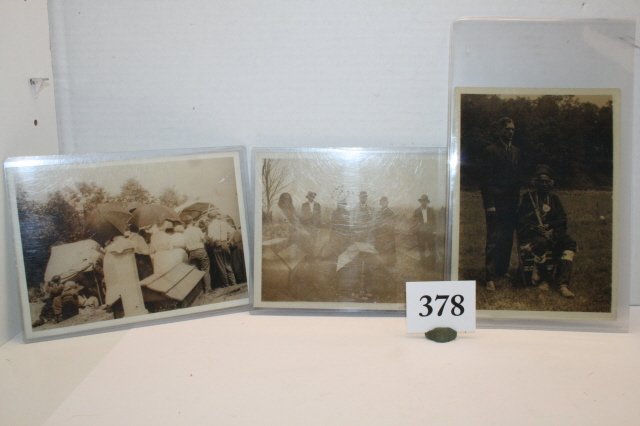 3 Photographs one of Jim Crow: 3 Old 5 x 7 Photographs one of Jim Crow, 2 Blanket Indian Last of his tribe and two photos of his burial rites and family attending his funeral, nice original photos circa 1920 by clothing being worn