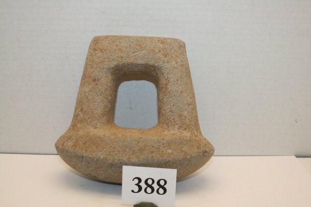 Stirrup Handled Pestle: 6 ½” Greenish Hardstone Stirrup Handled Pestle – Arizona – nice