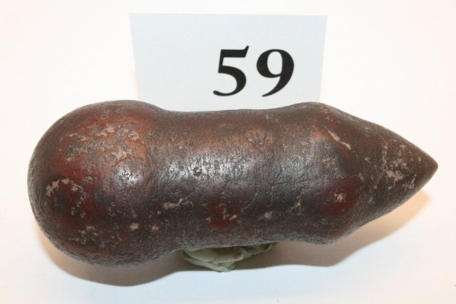 Hematite Phalic Shaped Club Head: 3 ¾” x 1 ½” Hematite Phalic Shaped Club Head – Franklin Co. Ohio