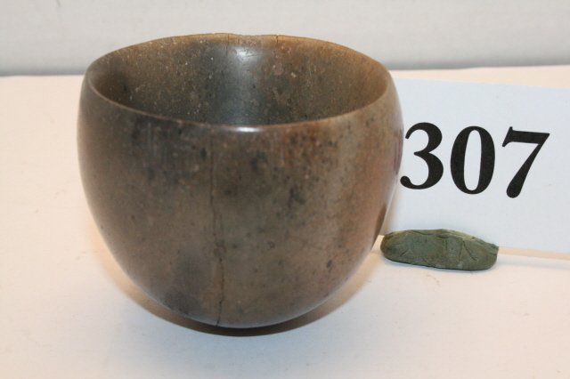 Polished Cupped Pipestone Cone: 2 ½” x 2 1/8” Polished Cupped Pipestone Cone – Rare, Scioto Co. Ohio, Tremper Mound, Dr. Hugh Young Coll.