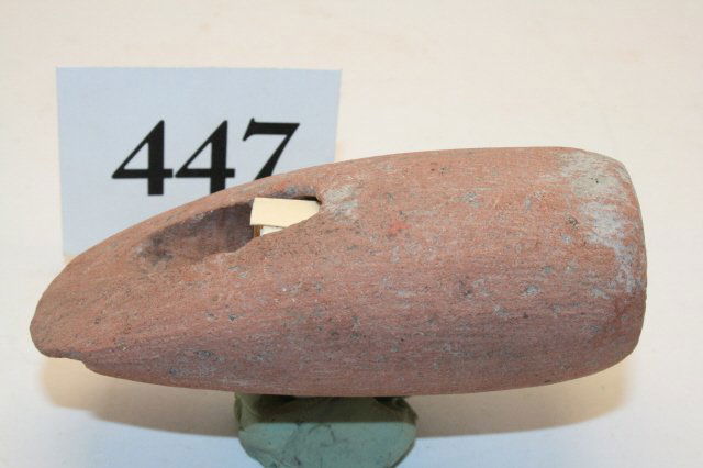 Sandstone Tube Pipe: 3 ¾” Sandstone Tube Pipe – Siskiyou Co. California pictured Figure 521 “Ancient Modocs of California” Fine Calif. Artifact