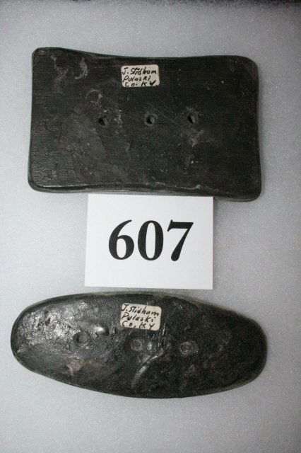 (2) Cannel Coal Gorgets: (2) Cannel Coal Gorgets