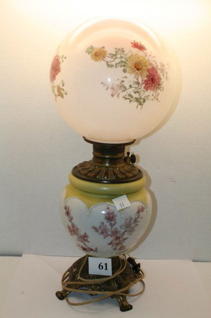 Gone with the Wind Lamp: Gone with the Wind Lamp – 23” tall – shade not matching base