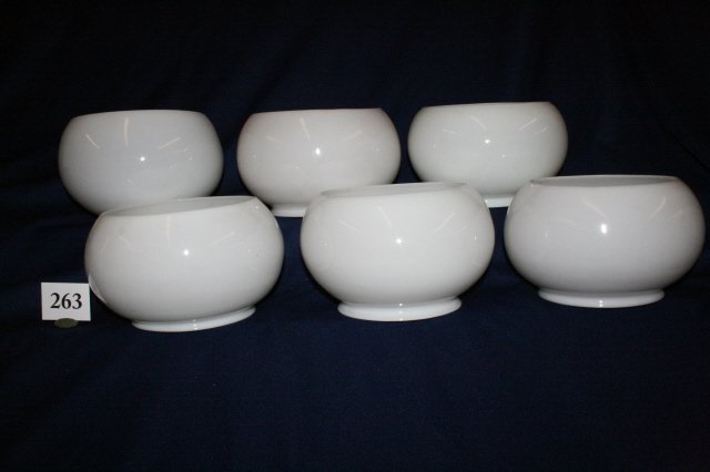 6 White Opal Gas Shades: 6 White Opal Gas Shades with 5” fitters