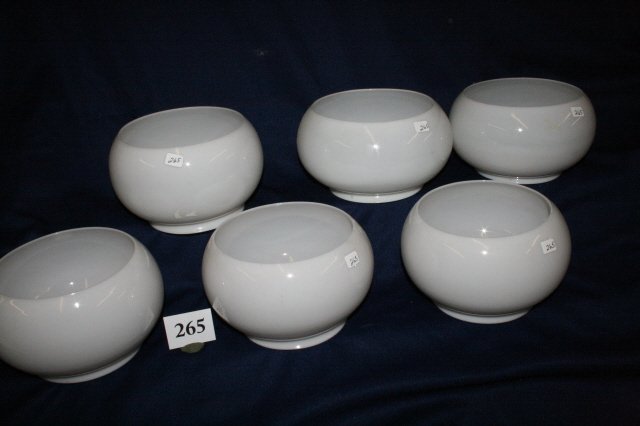 6 White Opal Gas Shades: 6 White Opal Gas Shades with 5” fitters