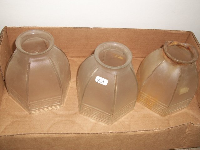 Set of 3 Satin Shades: Set of 3 Satin Shades – 1 major rim chip