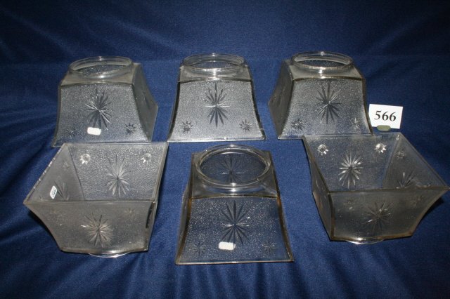 6 Square Pressed Gas Shades: 6 Square Pressed 4” Fitter Gas Shades – misc. chips
