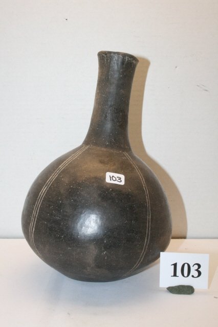 Incised Solid Water Bottle: 10” x 7” Rare Incised Solid Water Bottle – pictured #390 – ½ page Caddo Book by Jack Bonds
