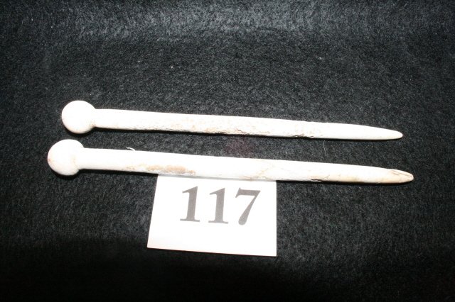 (2) 6” Shell Ear Plugs: (2) 6” Shell Ear Plugs – one broken & glued – Williams Island, Tenn.
