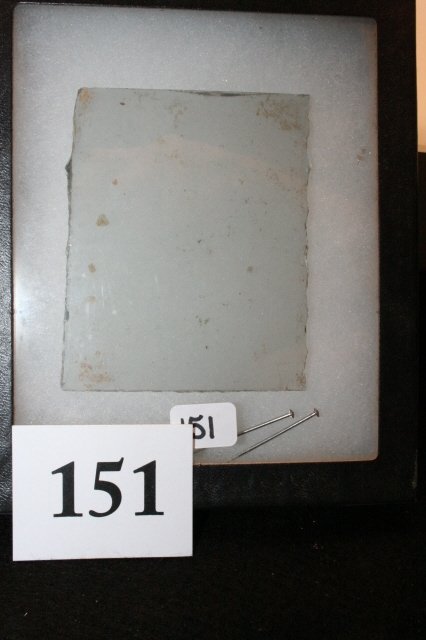 Silver Backed Trade Mirror: 2 ¾” x 3 ½” Silver Backed Trade Mirror (backing is missing)
