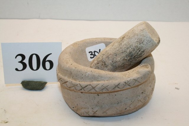 Stone Bowl with 2” Pestle: 3 ¼” x 1 ½” Stone Bowl with 2” Pestle – Arizona