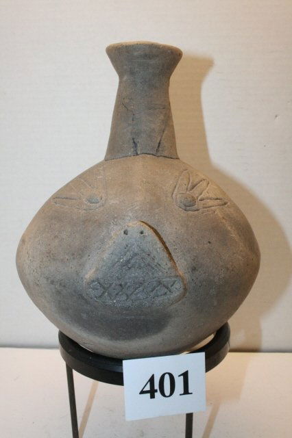 Bear Effigy Water Bottle: 8” x 8” Bear Effigy Water Bottle – Lipsky Site, Ark. Broken & Reglued neck