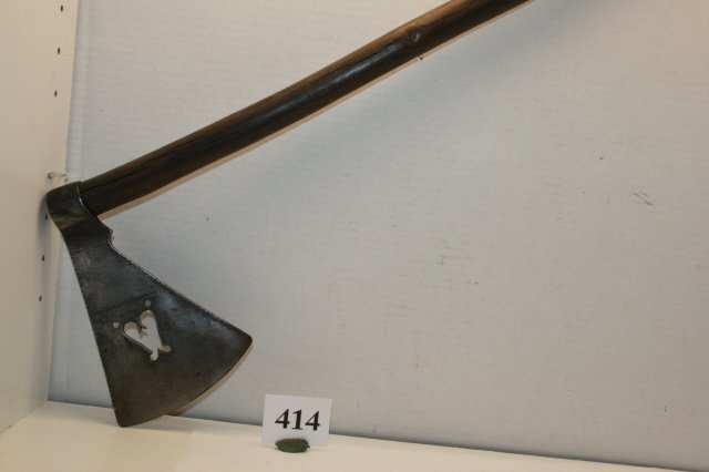 Missouri War Axe: 27” x 7 ½” Missouri War Axe – unique cut out, handle worn smooth from use